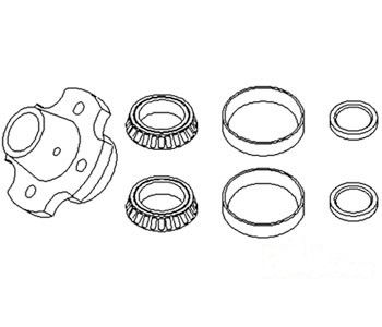 HUB KIT W/BEARINGS/SEALS — Part #EAP-151784