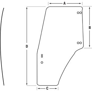 CAB DOOR GLASS RH — Part #EAP-193688