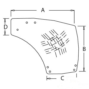 GLASS; CAB DOOR LH — Part #EAP-194017