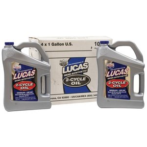 Lucas Oil Semi-Synthetic 2-Cycle Oil, Four 1 gallon bottles, case, 4 — Part #EAP-197238