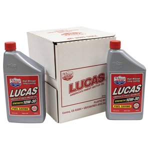 Lucas Oil Synthetic Motor Oil, SAE 10W-30, Six 32 oz. bottles, case, 6 — Part #EAP-197239