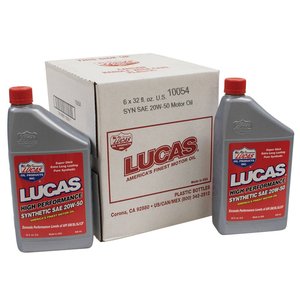 Lucas Oil Synthetic Motor Oil, SAE 20W-50, Six 32 oz. bottles, case, 6 — Part #EAP-197240