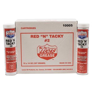 Lucas Oil Red "N" Tacky Grease, Ten 14 oz. tubes, case, 10 — Part #EAP-197247