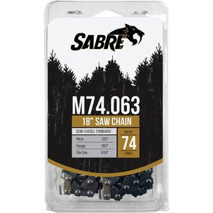 Sabre 18" Chainsaw Chain, .325" Semi-Chisel, .063", 74 DL — Part #EAP-197567